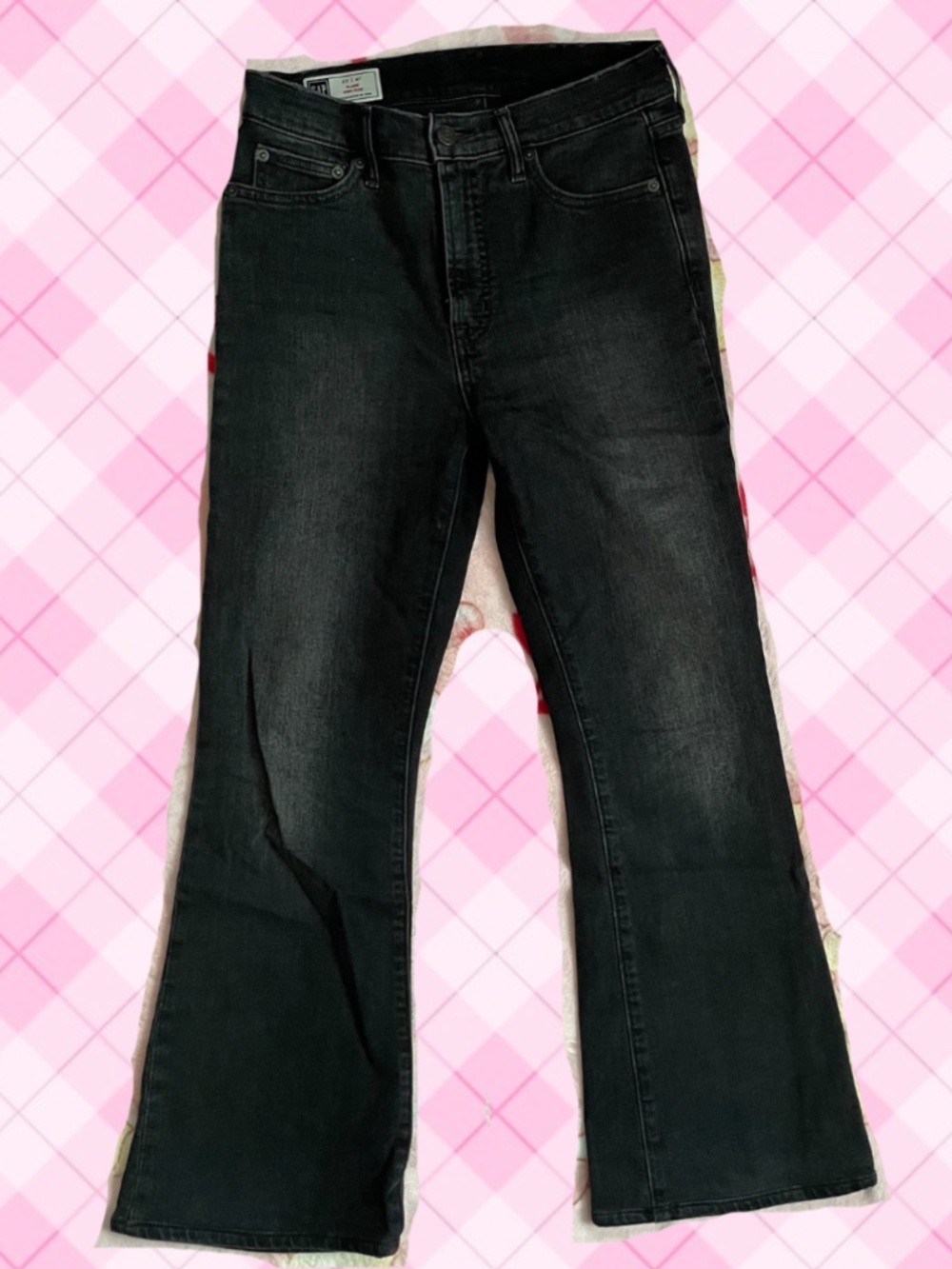 Gap High Rise Black Flare Petite Jeans